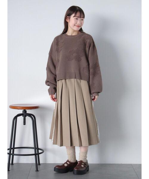 ehka sopo(エヘカソポ)の「サイドラインプリーツスカート(スカート・レディース・カーキ/ベージュ/チャコールグレー・F)」の22枚目の写真