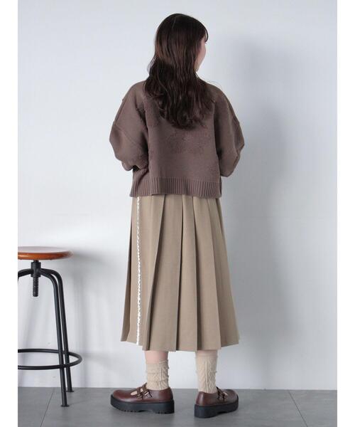 ehka sopo(エヘカソポ)の「サイドラインプリーツスカート(スカート・レディース・カーキ/ベージュ/チャコールグレー・F)」の20枚目の写真