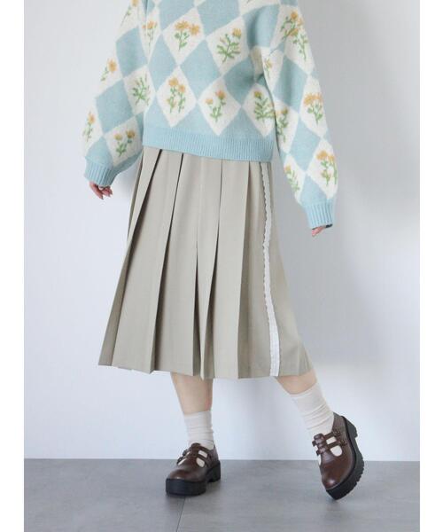 ehka sopo(エヘカソポ)の「サイドラインプリーツスカート(スカート・レディース・カーキ/ベージュ/チャコールグレー・F)」の15枚目の写真