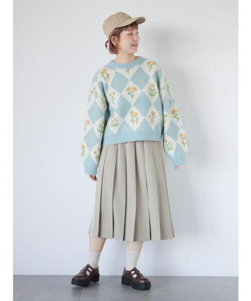 ehka sopo(エヘカソポ)の「サイドラインプリーツスカート(スカート・レディース・カーキ/ベージュ/チャコールグレー・F)」の13枚目の写真