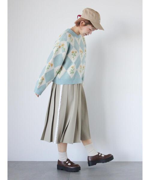 ehka sopo(エヘカソポ)の「サイドラインプリーツスカート(スカート・レディース・カーキ/ベージュ/チャコールグレー・F)」の11枚目の写真