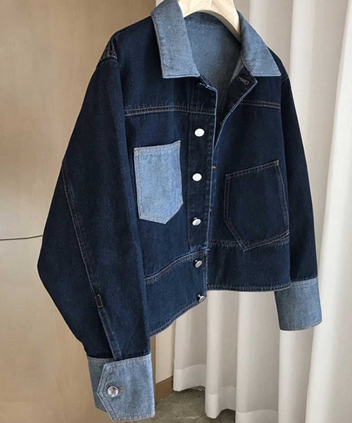 胸ﾊﾟﾁﾎﾟｹｯﾄ配色ﾃﾞﾆﾑｼﾞｬｹｯﾄ（デニムジャケット）｜CADBURY（キャドバリー）