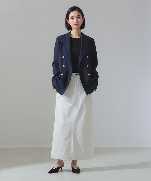 Demi-Luxe BEAMS（デミルクス ビームス）の「ドライギャバジン ６ボタン ダブルジャケット（テーラードジャケット・レディース・ブラック/ネイビー・34/36/38）」の17枚目の写真