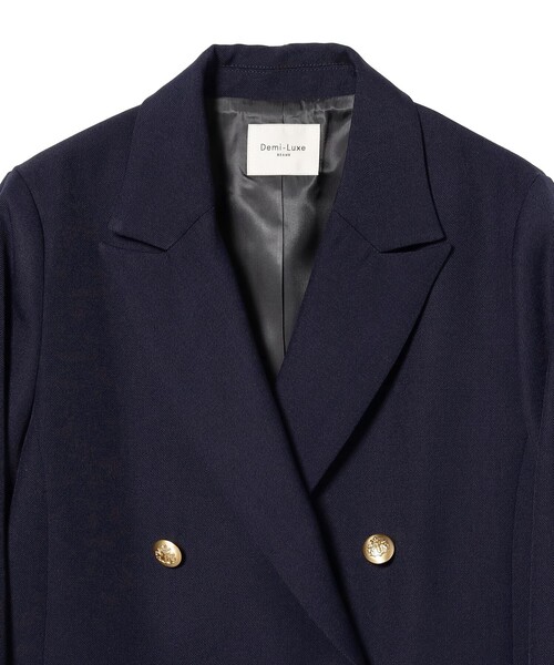 Demi-Luxe BEAMS ドライギャバジン ダブルジャケット 36 紺 中古・古着通販】Demi-Luxe Beams (デミルクス ビームス) ドライ