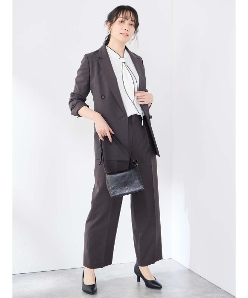 Perfect Suit FActory(パーフェクトスーツファクトリー)の「配色メロー ボウタイブラウス オフホワイト/ブラック/グレー/ベージュ(シャツ/ブラウス・レディース・オフホワイト/ブラック/ライトグレー/ベージュ・S/L/M)」の16枚目の写真
