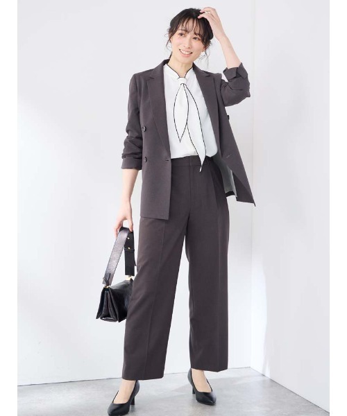 Perfect Suit FActory(パーフェクトスーツファクトリー)の「配色メロー ボウタイブラウス オフホワイト/ブラック/グレー/ベージュ(シャツ/ブラウス・レディース・オフホワイト/ブラック/ライトグレー/ベージュ・S/L/M)」の17枚目の写真