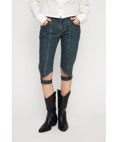 LAGUA GEM(ラグアジェム)の「SLIT MIDDLE ハーフデニム(デニムパンツ・レディース・ブラック/ブルー・X-SMALL/SMALL/MEDIUM)」の11枚目の写真