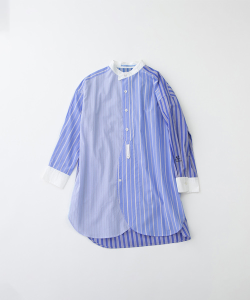 nop de nod(ノップドゥノッド)の「miscスタンドカラーチュニックシャツ(シャツ/ブラウス・レディース・ブルー/オフホワイト/ネイビー・M)」の19枚目の写真