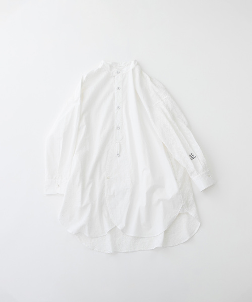nop de nod(ノップドゥノッド)の「miscスタンドカラーチュニックシャツ(シャツ/ブラウス・レディース・ブルー/オフホワイト/ネイビー・M)」の20枚目の写真