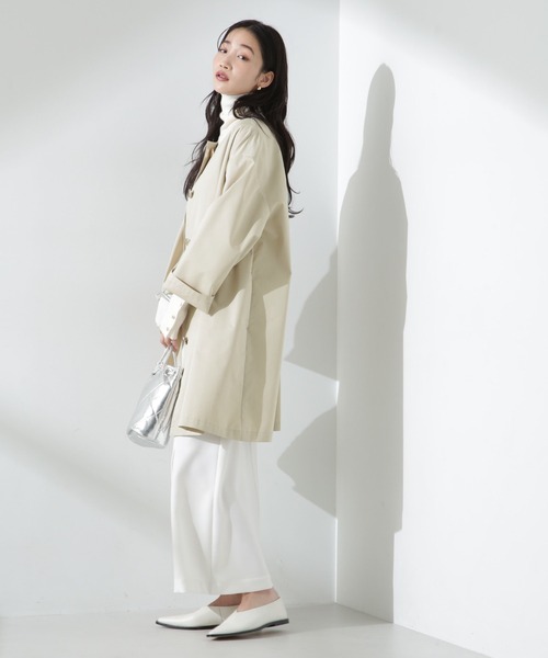 NANO universe（ナノユニバース）の「撥水&花粉ガードノーカラーコート（ノーカラーコート・レディース・ベージュ/ネイビー/アイボリー・FREE）」の20枚目の写真