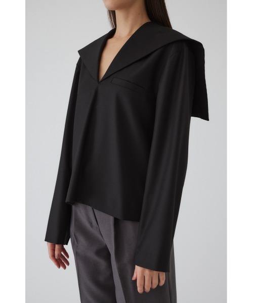 RIM.ARK（リムアーク）の「Sailor collar JK like tops セーラーカラージャケットライクトップス（シャツ/ブラウス・レディース・チャコールグレー/ライトベージュ/ブラック・36/38）」の22枚目の写真
