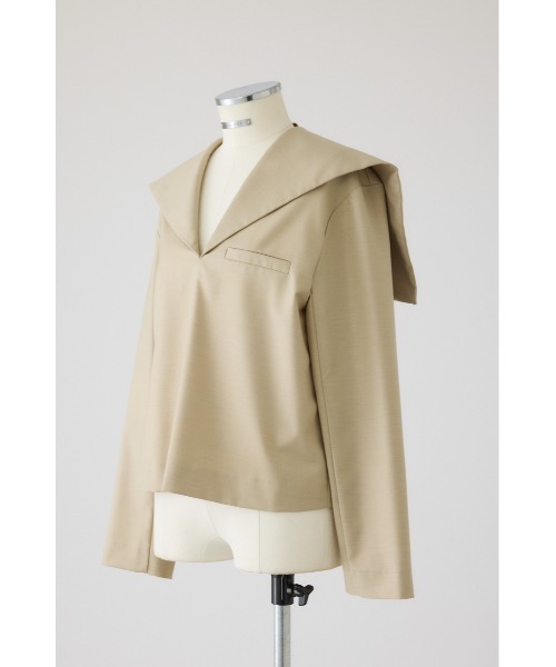 RIM.ARK（リムアーク）の「Sailor collar JK like tops セーラーカラージャケットライクトップス（シャツ/ブラウス・レディース・チャコールグレー/ライトベージュ/ブラック・36/38）」の13枚目の写真