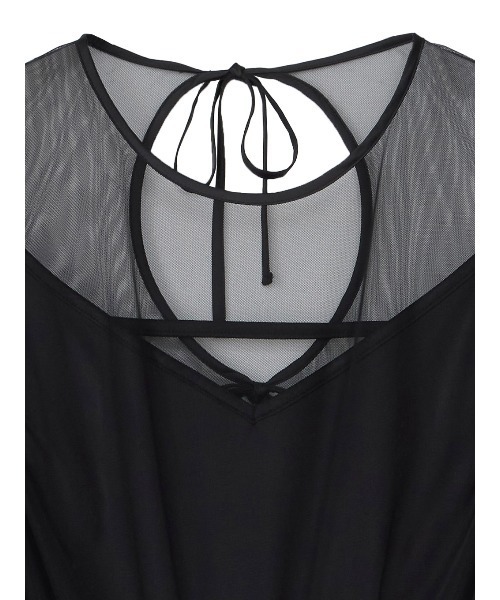 Ameri（アメリ）の「BLACK TULLE WAVE TIERED DRESS（ワンピース
