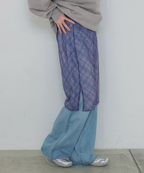 JEANASIS（ジーナシス）の「シアーチェックペンシルスカート/322505（スカート・レディース・ブラック系その他/ブルー系その他・FREE）」の17枚目の写真