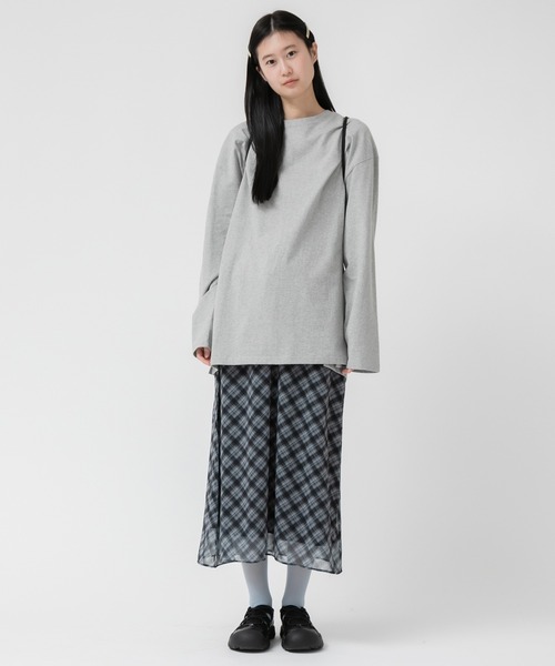HEILIS(ヘイリス)の「【新色追加】シアーシフォンチェックスカート/ 秋服 フレアスカート チェック柄 ブラック グレー 韓国 ガーリー ミディ丈 シフォン シアー ウエストゴム スポーツミックス ブロケットコア バレエコア(スカート・レディース・ブラック/グレー/ブラウン・FREE)」の11枚目の写真