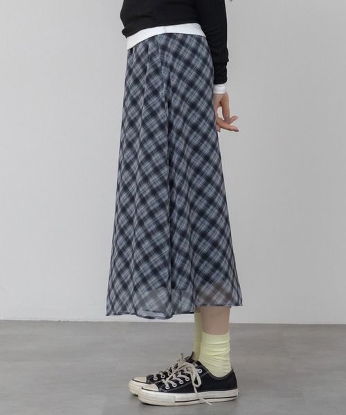 シフォンチェックスカート あいみょん着用 シフォンチェックスカート あいみょん着用 シフォンチェック