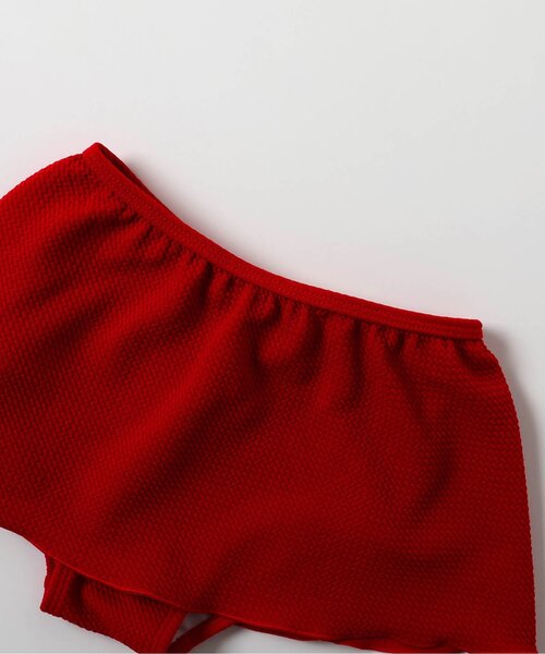 apres les cours（アプレレクール）の「【UVカット/ジュニア対応】リボン・さくらんぼモチーフシャーリングセパレート水着（水着・キッズ・レッド/チェック・80/90/100/110/120/130/140）」の11枚目の写真