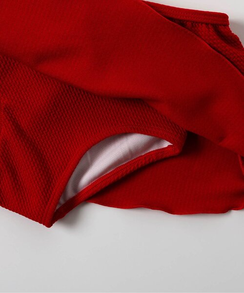 apres les cours（アプレレクール）の「【UVカット/ジュニア対応】リボン・さくらんぼモチーフシャーリングセパレート水着（水着・キッズ・レッド/チェック・80/90/100/110/120/130/140）」の13枚目の写真