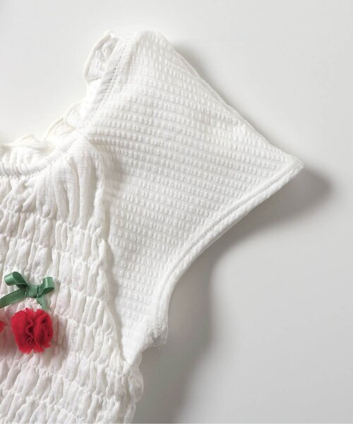 apres les cours（アプレレクール）の「【UVカット/ジュニア対応】リボン・さくらんぼモチーフシャーリングセパレート水着（水着・キッズ・レッド/チェック・80/90/100/110/120/130/140）」の20枚目の写真