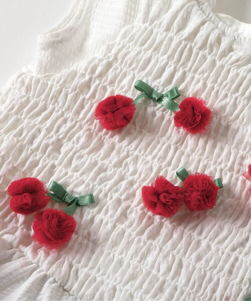 apres les cours（アプレレクール）の「【UVカット/ジュニア対応】リボン・さくらんぼモチーフシャーリングセパレート水着（水着・キッズ・レッド/チェック・80/90/100/110/120/130/140）」の21枚目の写真