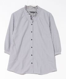 TOKYO SHIRTS | 【COFREX】 Vネックフリルブラウス 七分袖 レディースデザインシャツ(シャツ/ブラウス)