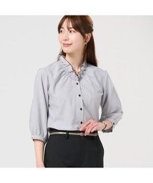 TOKYO SHIRTS | 【COFREX】 Vネックフリルブラウス 七分袖 レディースデザインシャツ(シャツ/ブラウス)