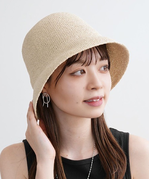 polcadot（ポルカドット）の「paper basic crochet hat／ペーパーベーシック かぎ針編みハット（ハット・レディース・グレー/ブラック/ベージュ/キャメル・FREE）」の3枚目の写真