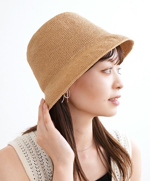 polcadot（ポルカドット）の「paper basic crochet hat／ペーパーベーシック かぎ針編みハット（ハット・レディース・グレー/ブラック/ベージュ/キャメル・FREE）」の4枚目の写真