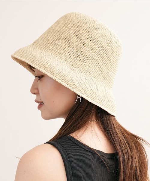 polcadot（ポルカドット）の「paper basic crochet hat／ペーパーベーシック かぎ針編みハット（ハット・レディース・グレー/ブラック/ベージュ/キャメル・FREE）」の18枚目の写真
