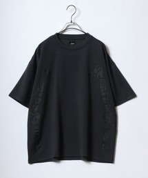 Ponte fabric Cat&Giraffe Print T-Shirt/ポンチ ネコ キリン アニマル プリント Tシャツ 半袖 メンズ レディース