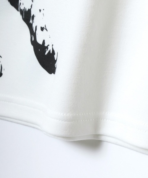 ANPAS（アンパス）の「Ponte fabric Cat＆Giraffe Print T-Shirt/ポンチ ネコ キリン アニマル プリント Tシャツ 半袖 メンズ レディース（Tシャツ/カットソー・メンズ・ミント/グレー系その他2/ホワイト系その他/ホワイト系その他2/ブルー/グレー系その他・M/L）」の14枚目の写真