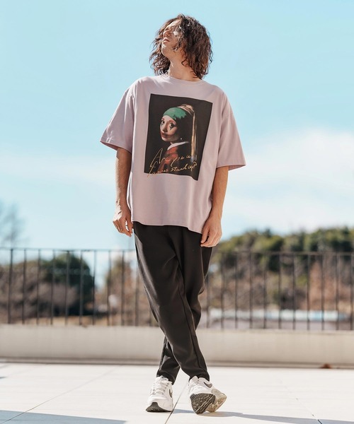 CAMBIO（カンビオ）の「mt9564-プリントT_Are you famous Tシャツ（Tシャツ/カットソー・メンズ・ホワイト/ミックスグレー/パープル系その他・S/M/L/XL）」の7枚目の写真