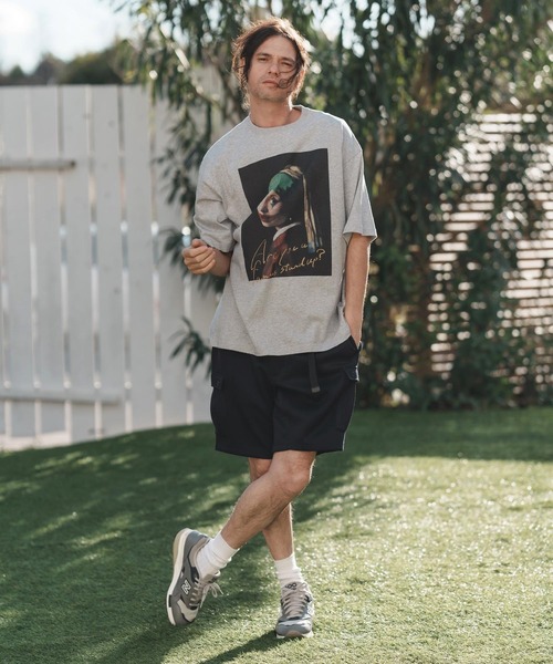 CAMBIO（カンビオ）の「mt9564-プリントT_Are you famous Tシャツ（Tシャツ/カットソー・メンズ・ホワイト/ミックスグレー/パープル系その他・S/M/L/XL）」の17枚目の写真