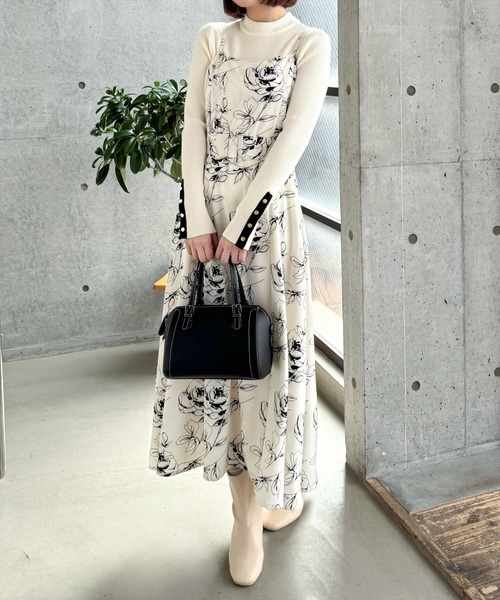 CLEAR BASIC（クリアベーシック）の「袖配色ボタンリブニットトップス[綺麗目 オフィスカジュアル 着回し抜群 大人]≪再入荷≫（ニット/セーター・レディース・グレー/ミント/ブラック/アイボリー・F）」の18枚目の写真