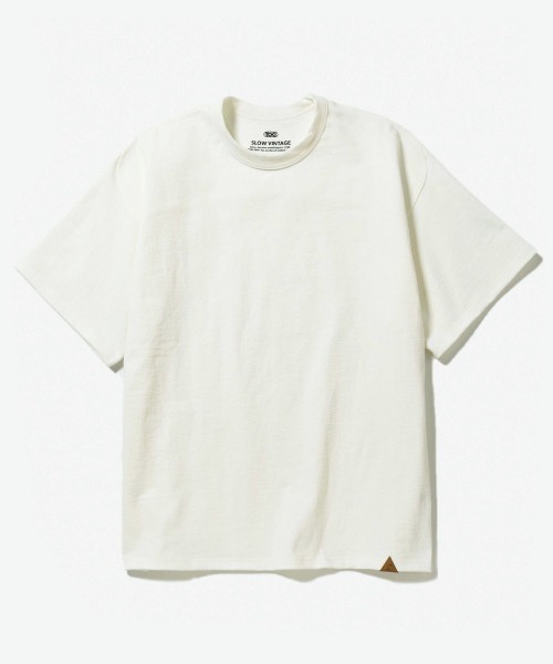 rehacer(レアセル)の「rehacer : Free Arm Loop Wheel CS / フリーアームループウイール(吊り編み)カットソー(Tシャツ/カットソー・メンズ・ネイビー/グリーン/アイボリー/ブラック・SMALL/MEDIUM/LARGE/X-LARGE)」の2枚目の写真