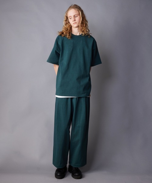 rehacer(レアセル)の「rehacer : Free Arm Loop Wheel CS / フリーアームループウイール(吊り編み)カットソー(Tシャツ/カットソー・メンズ・ネイビー/グリーン/アイボリー/ブラック・SMALL/MEDIUM/LARGE/X-LARGE)」の15枚目の写真