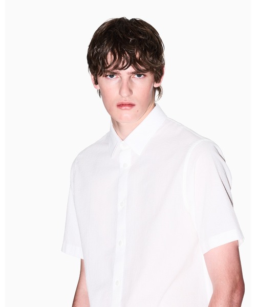 ARMANI EXCHANGE（アルマーニエクスチェンジ）の「【A|X アルマーニ エクスチェンジ】シアサッカー 半袖シャツ/REGULAR+（シャツ/ブラウス・メンズ・ホワイト/ダークネイビー・LARGE/MEDIUM/SMALL/X-LARGE/X-SMALL/XX-LARGE）」の6枚目の写真