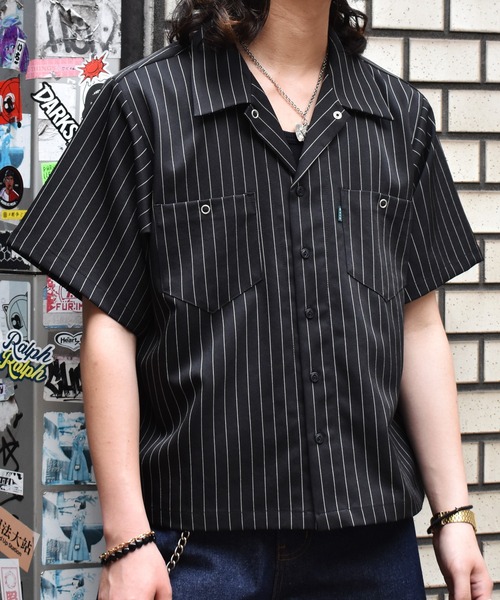 Noen（ノエン）の「オープンカラーワークシャツ（シャツ/ブラウス・メンズ・ブラック系その他/ブラウン系その他/ブルー系その他・MEDIUM/LARGE）」の2枚目の写真