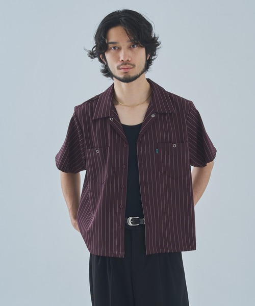 Noen（ノエン）の「オープンカラーワークシャツ（シャツ/ブラウス・メンズ・ブラック系その他/ブラウン系その他/ブルー系その他/ダークオレンジ/ブラック/ホワイト・MEDIUM/LARGE/X-LARGE）」の4枚目の写真