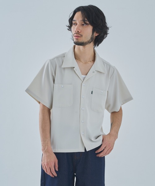 Noen（ノエン）の「オープンカラーワークシャツ（シャツ/ブラウス・メンズ・ブラック系その他/ブラウン系その他/ブルー系その他/ダークオレンジ/ブラック/ホワイト・MEDIUM/LARGE/X-LARGE）」の2枚目の写真