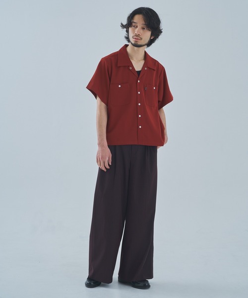 Noen（ノエン）の「オープンカラーワークシャツ（シャツ/ブラウス・メンズ・ブラック系その他/ブラウン系その他/ブルー系その他/ダークオレンジ/ブラック/ホワイト・MEDIUM/LARGE/X-LARGE）」の17枚目の写真