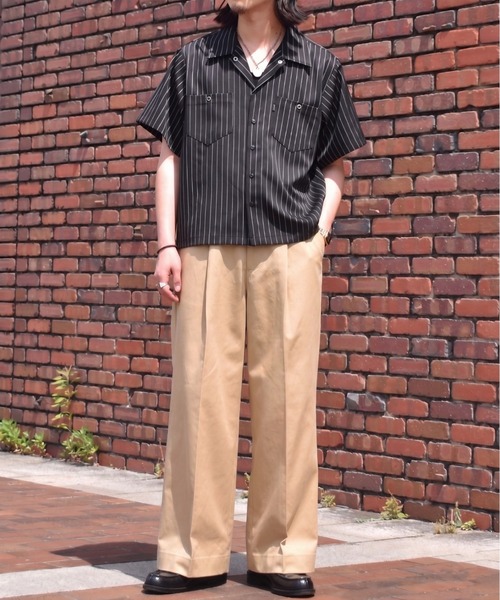 Noen(ノエン)の「オープンカラーワークシャツ(シャツ/ブラウス・メンズ・ブラック系その他/ブラウン系その他/ブルー系その他/ダークオレンジ/ブラック/ホワイト・MEDIUM/LARGE/X-LARGE)」の18枚目の写真