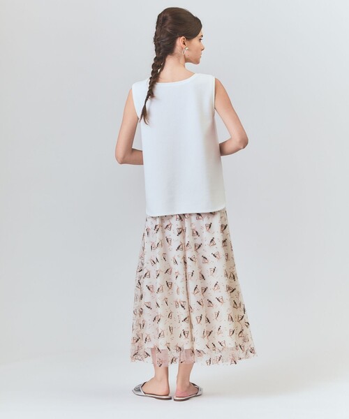 GRACE CLASS(グレースクラス)の「ビジューモチーフノースリーブ(タンクトップ・レディース・ホワイト/ネイビー・36)」の13枚目の写真