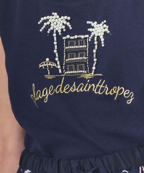 GRACE CLASS(グレースクラス)の「ビジューモチーフノースリーブ(タンクトップ・レディース・ホワイト/ネイビー・36)」の7枚目の写真