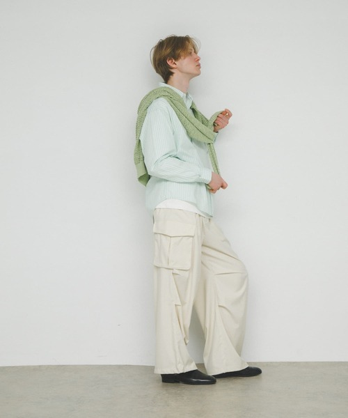 SENSE OF PLACE by URBAN RESEARCH（センスオブプレイスバイアーバンリサーチ）の「『ユニセックス』ワイドカーゴパンツ（その他パンツ・メンズ・グレー/ライトベージュ/ブラック/チャコールグレー/ブラウン・SMALL/LARGE/MEDIUM）」の18枚目の写真