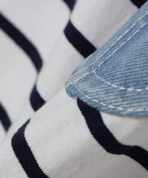 Lee（リー）の「Lee: デニム パッチポケット デザイン Tシャツ <KIDS>（Tシャツ/カットソー・キッズ・ホワイト/ネイビー・130/150/110）」の7枚目の写真