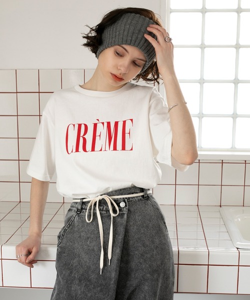 セール】【forksy.】レタリングロゴプリント 半袖Tシャツ（T