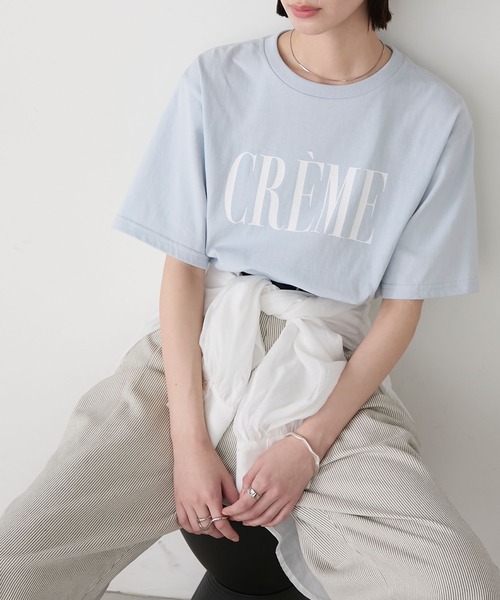 forksy.(フォルクシー)の「【forksy.】レタリングロゴプリント 半袖Tシャツ(Tシャツ/カットソー・レディース・ブラック/オフホワイト/サックスブルー/ピンク・FREE)」の3枚目の写真