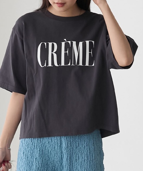 forksy.】レタリングロゴプリント 半袖Tシャツ（Tシャツ