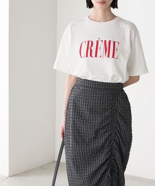 forksy.】レタリングロゴプリント 半袖Tシャツ forksy.│MONO